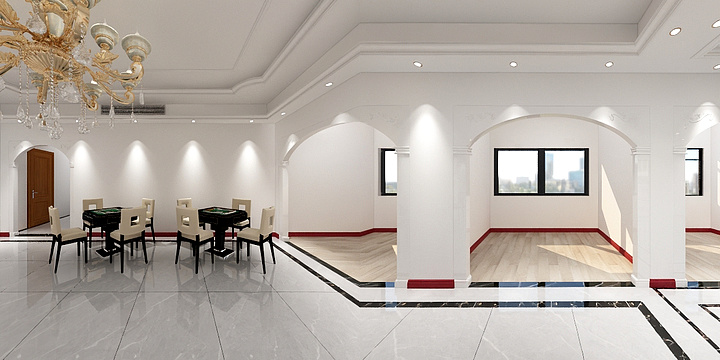 山海室内设计-工装效果图-装修设计方案