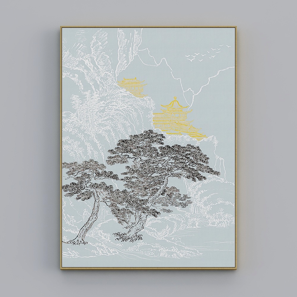 臣萱全屋配画-现代玄关装饰画-玄关单幅-观沧海D