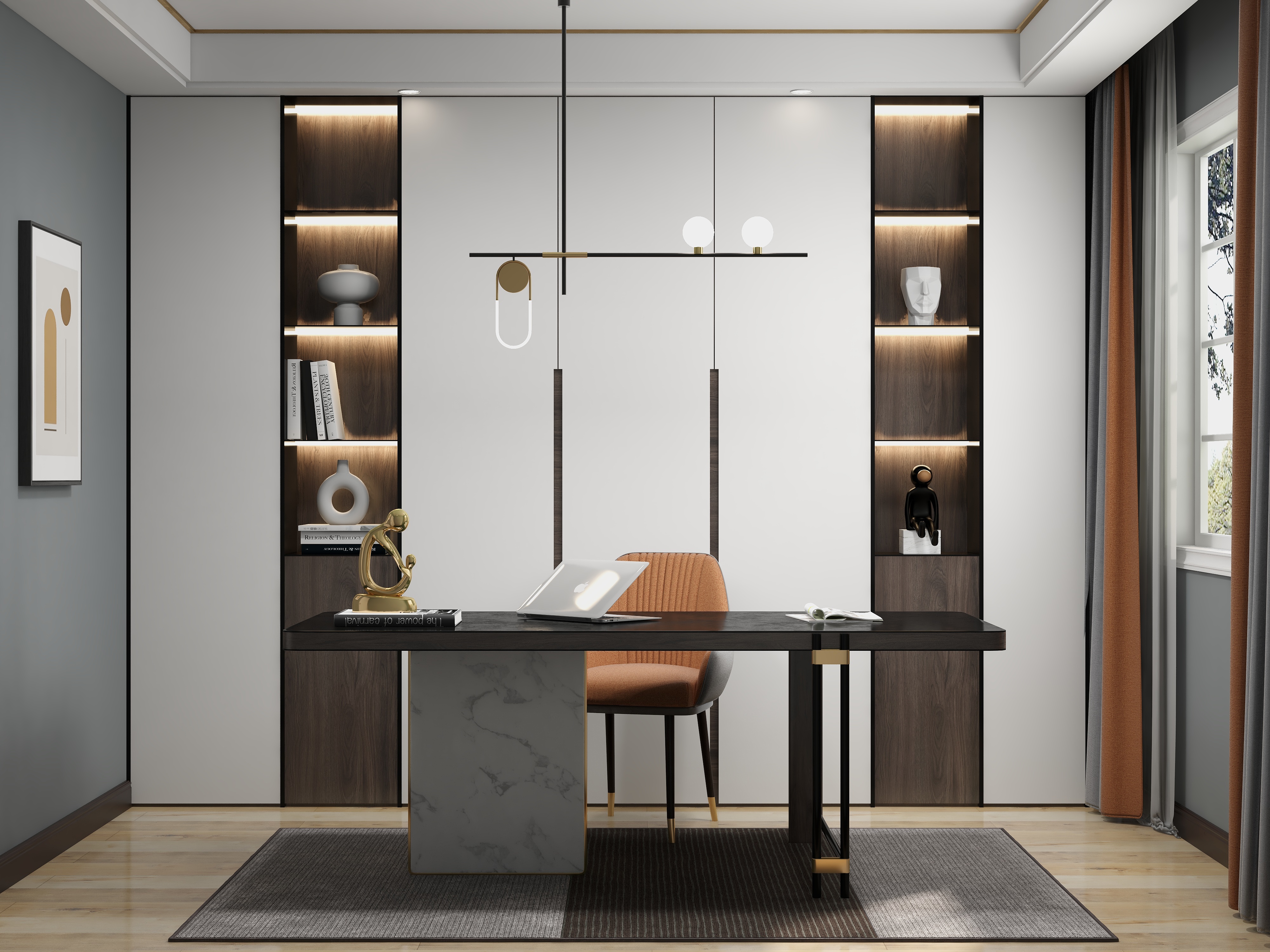 酷渲染Master-121平现代轻奢【酷渲染Master】装修效果图