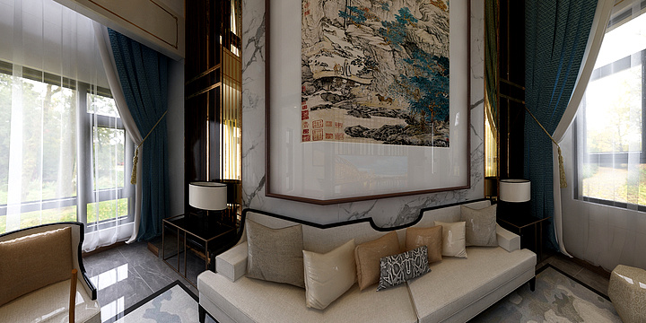 元一风水空间设计机构-建业世和府一楼-装修设计方案