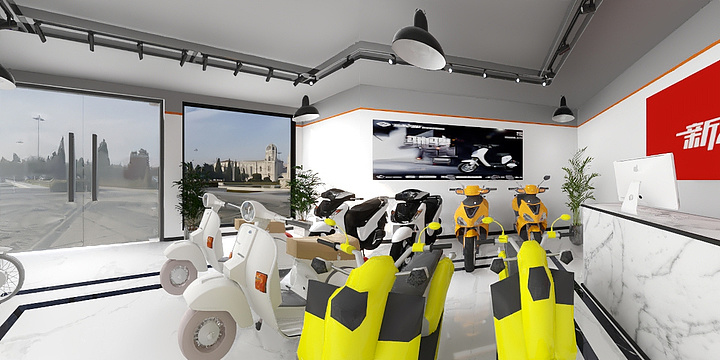 陈惠萍187****0592-新本冈田电动车门店装修效果图1-装修设计方案