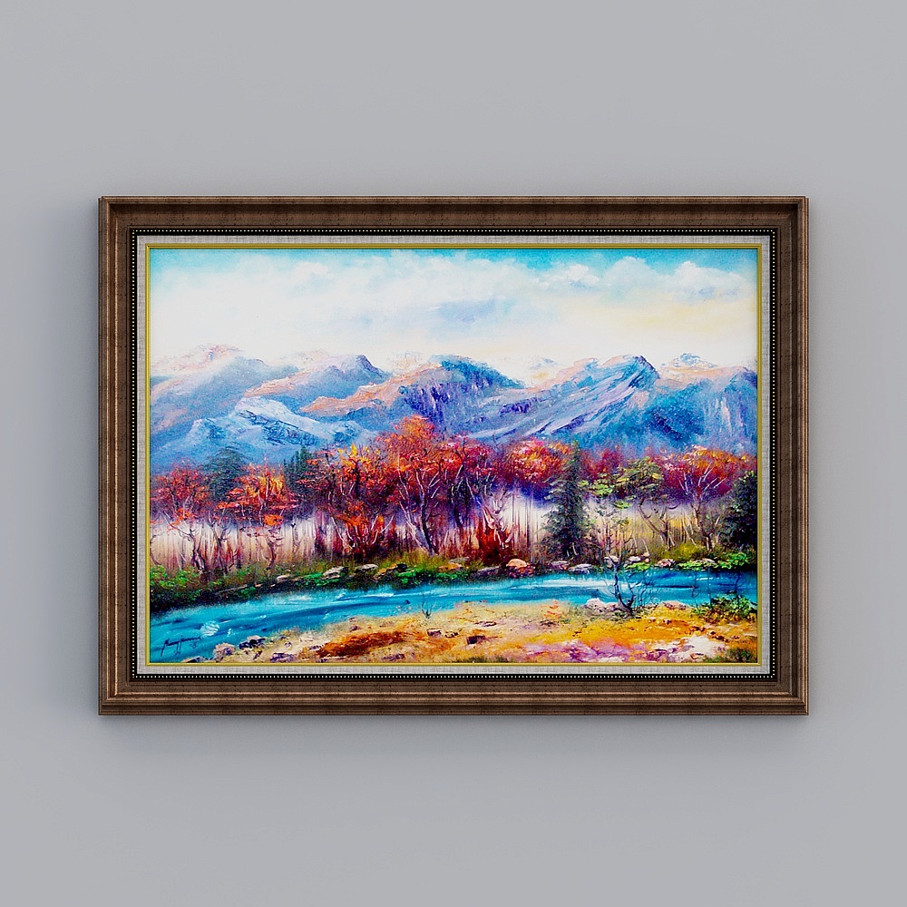 臣萱全屋配画-欧式玄关装饰画-洛可可-红杉树