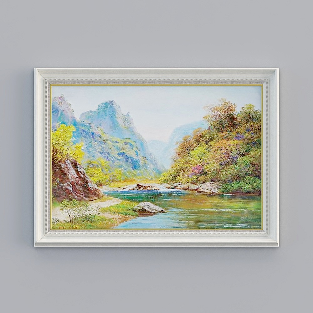 臣萱全屋配画-欧式玄关装饰画-洛可可-大山A