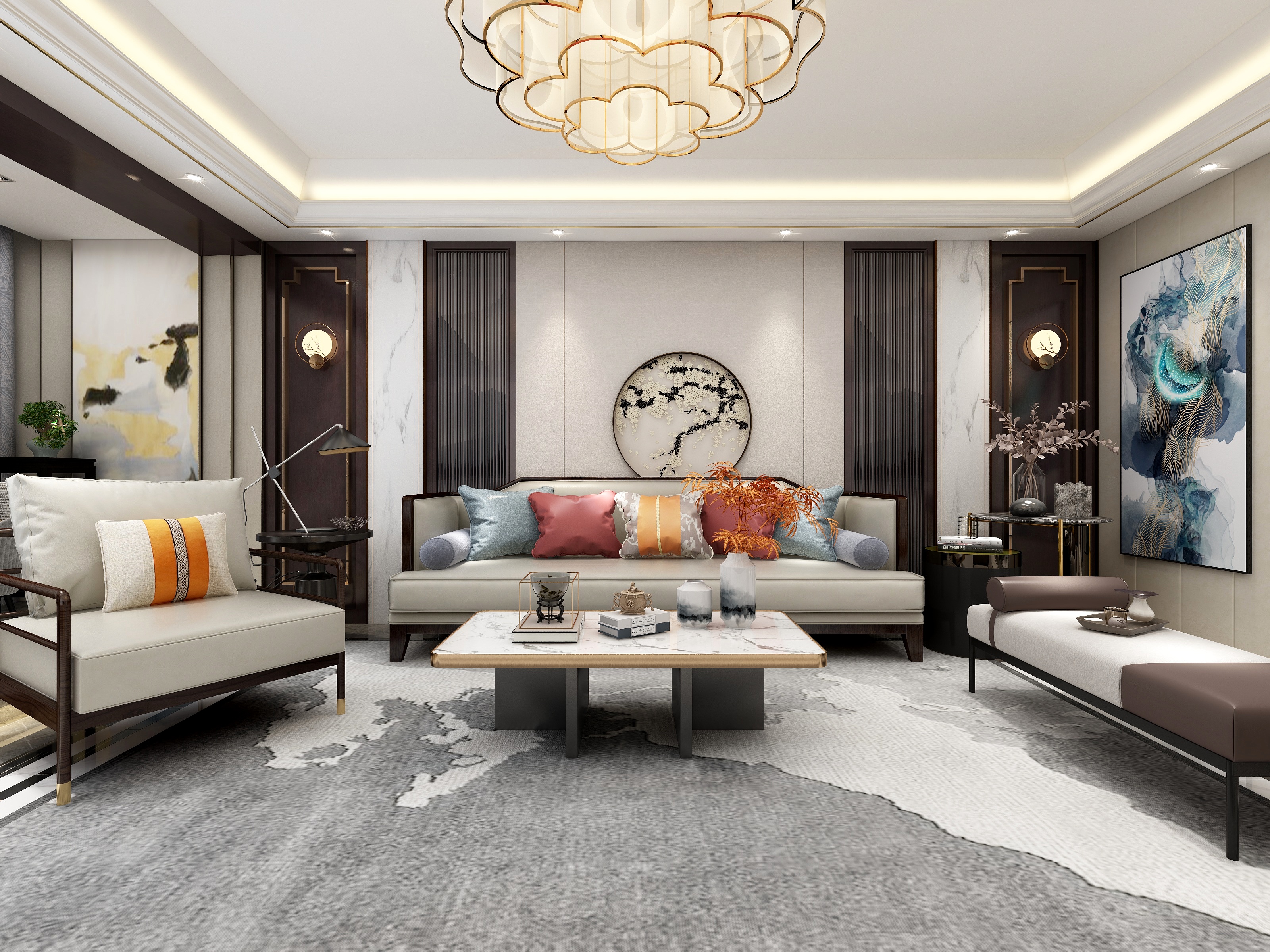 全景效果图6-新中式-装修设计方案