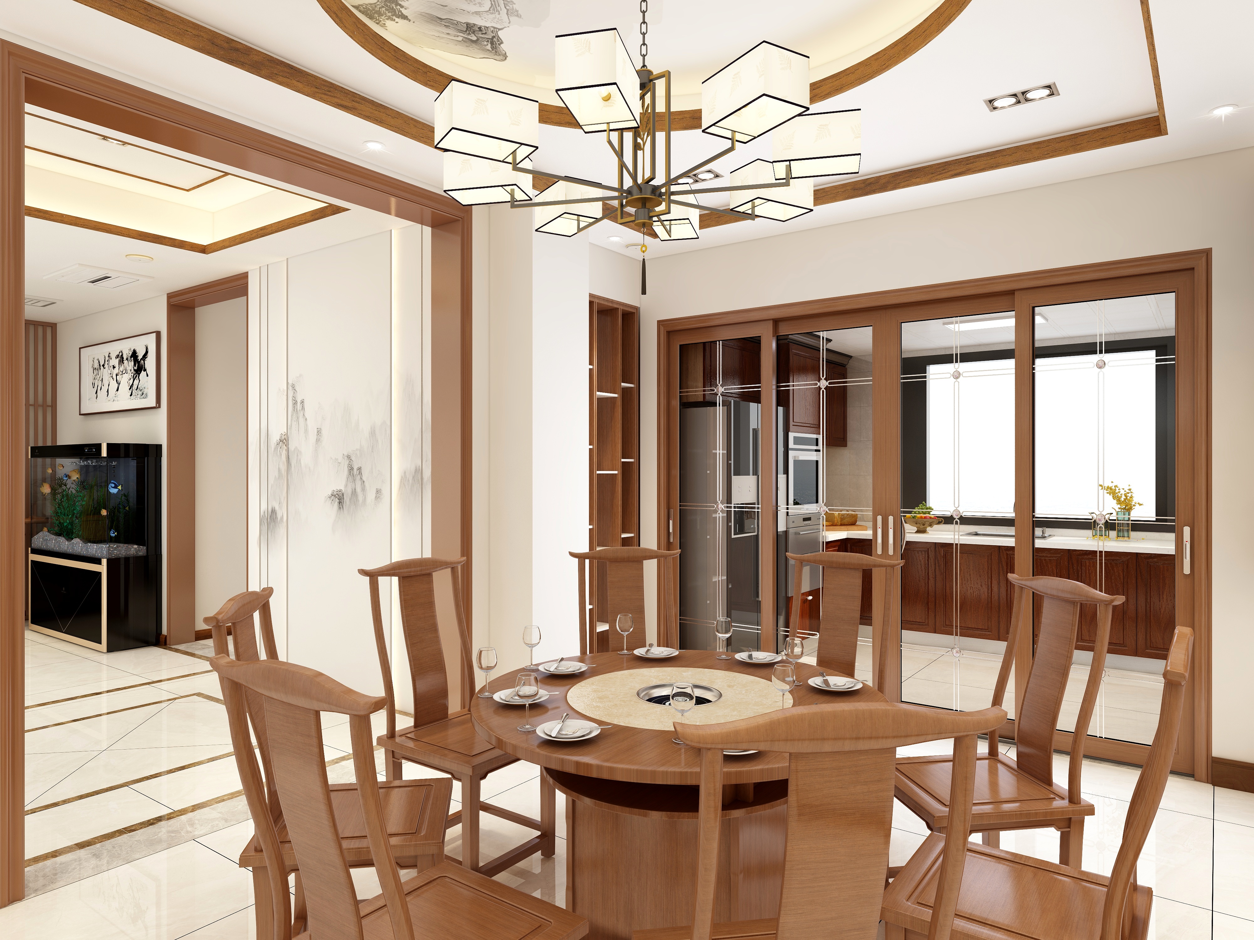 宋博-新中式一层Z装修效果图