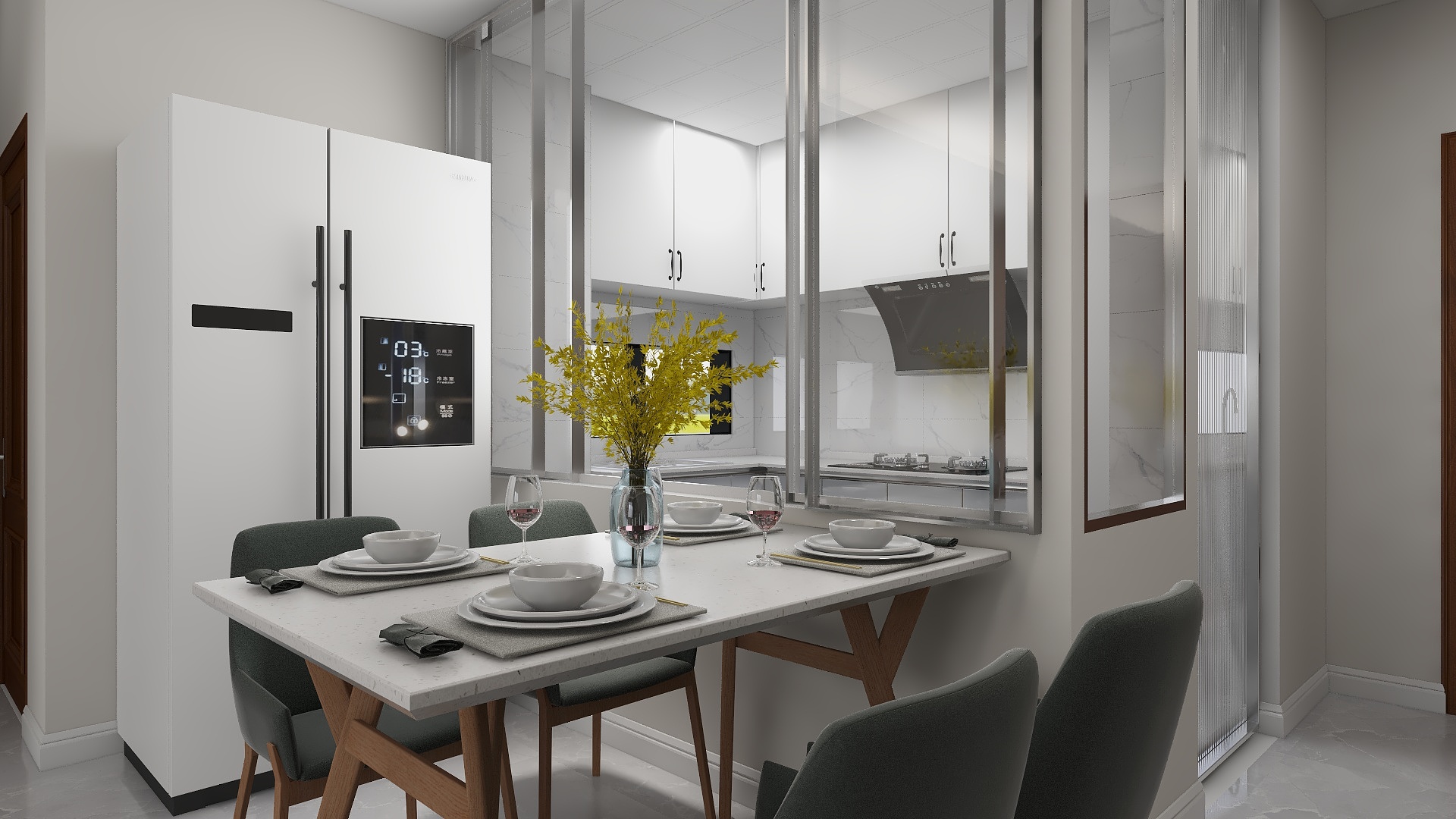 星铃丹-2平米小厨房和餐厅的最大化利用-装修设计方案