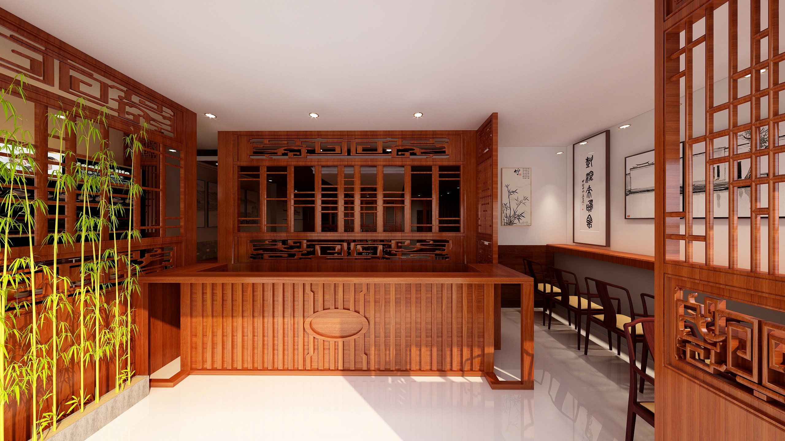 0度设计-中式风格餐厅-装修设计方案