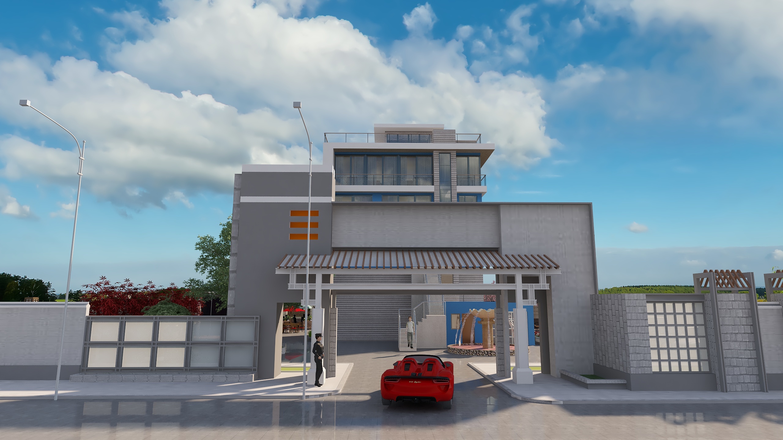 梁咏豪-花园式主题酒店外景设计-装修设计方案