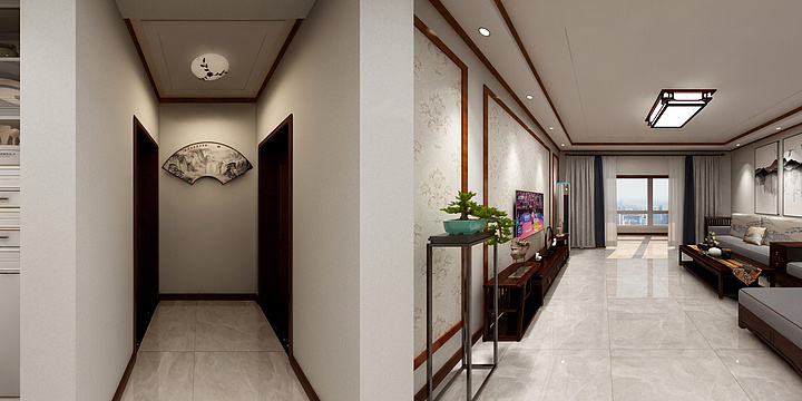 家装设计师滨海新区-鸿泰公寓1-2-301中式-装修设计方案