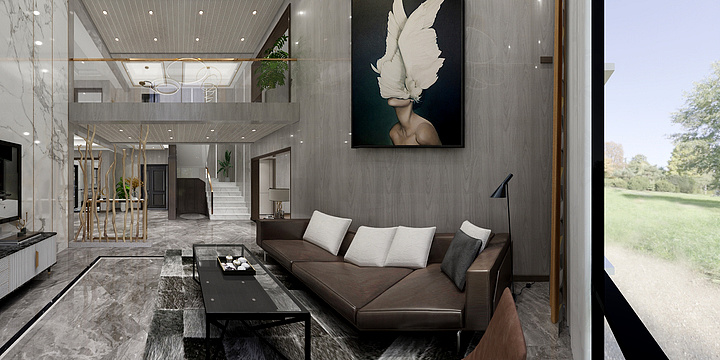 混搭天花板-2层别墅户型-装修设计方案