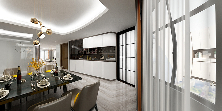 金展设计-苏州中茵国际现代（300平方）-装修设计方案