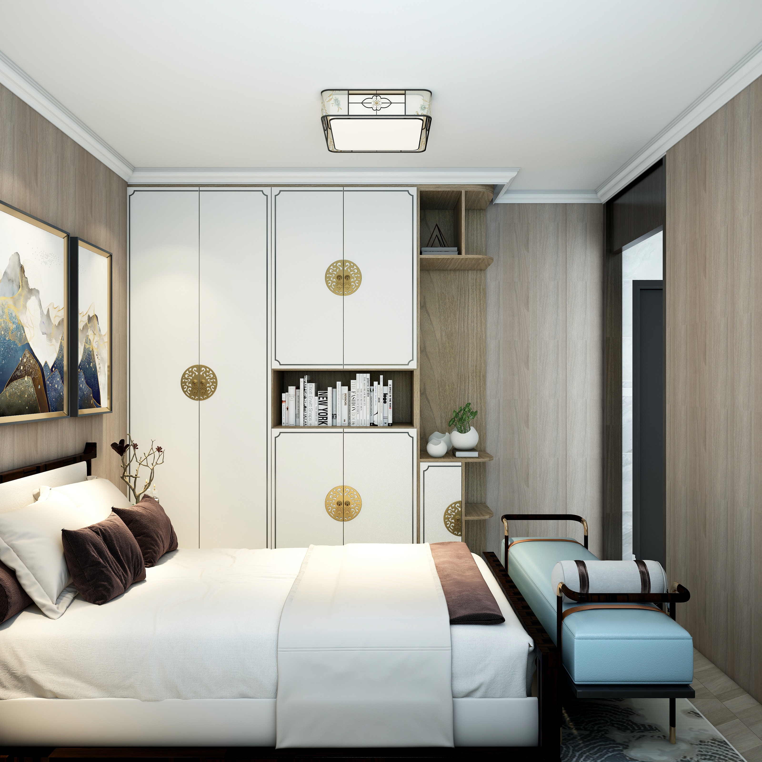 罗卓-新中式136平3居装修效果图