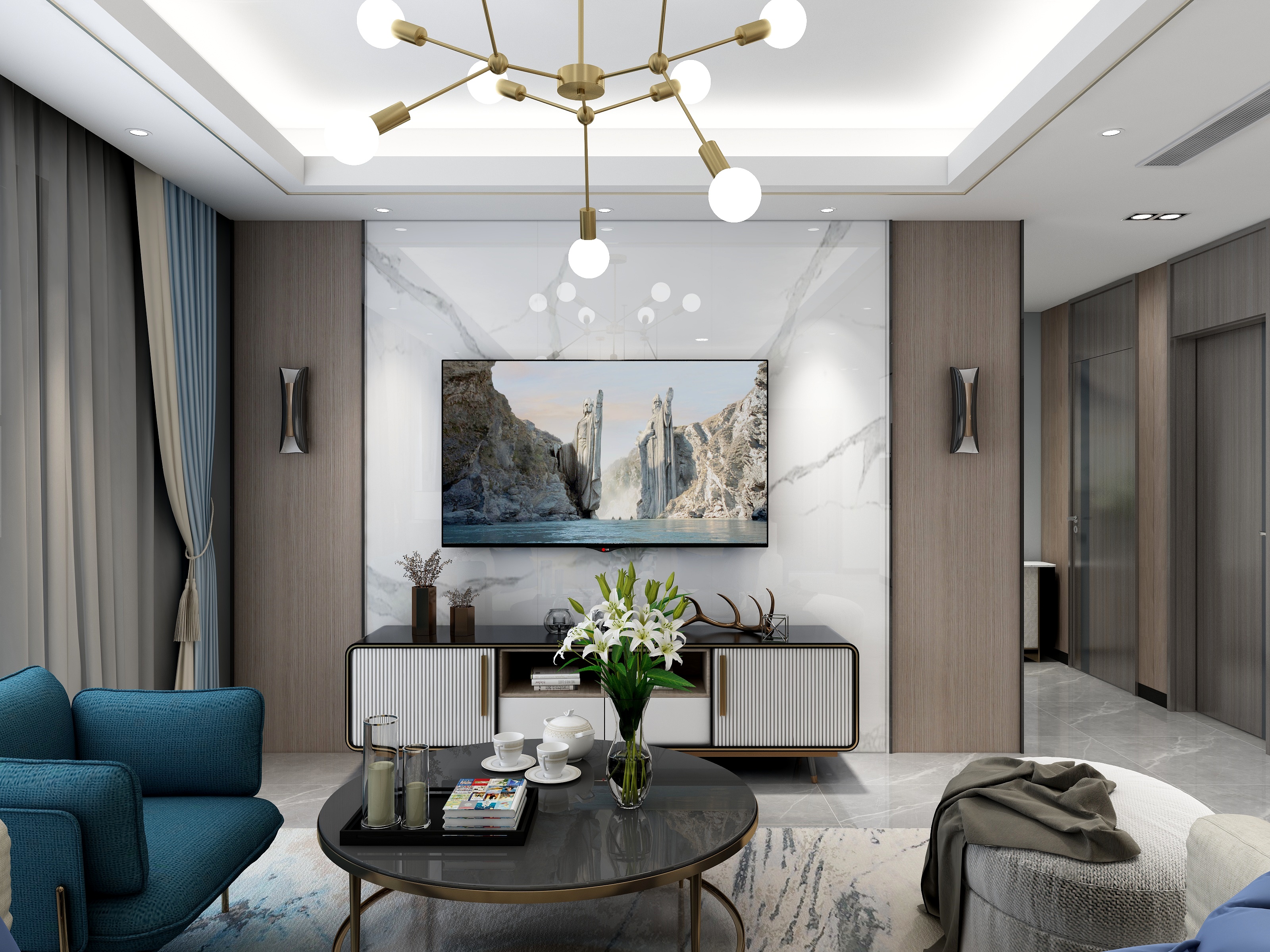 是杨葱头啊-178方现代五居装修效果图