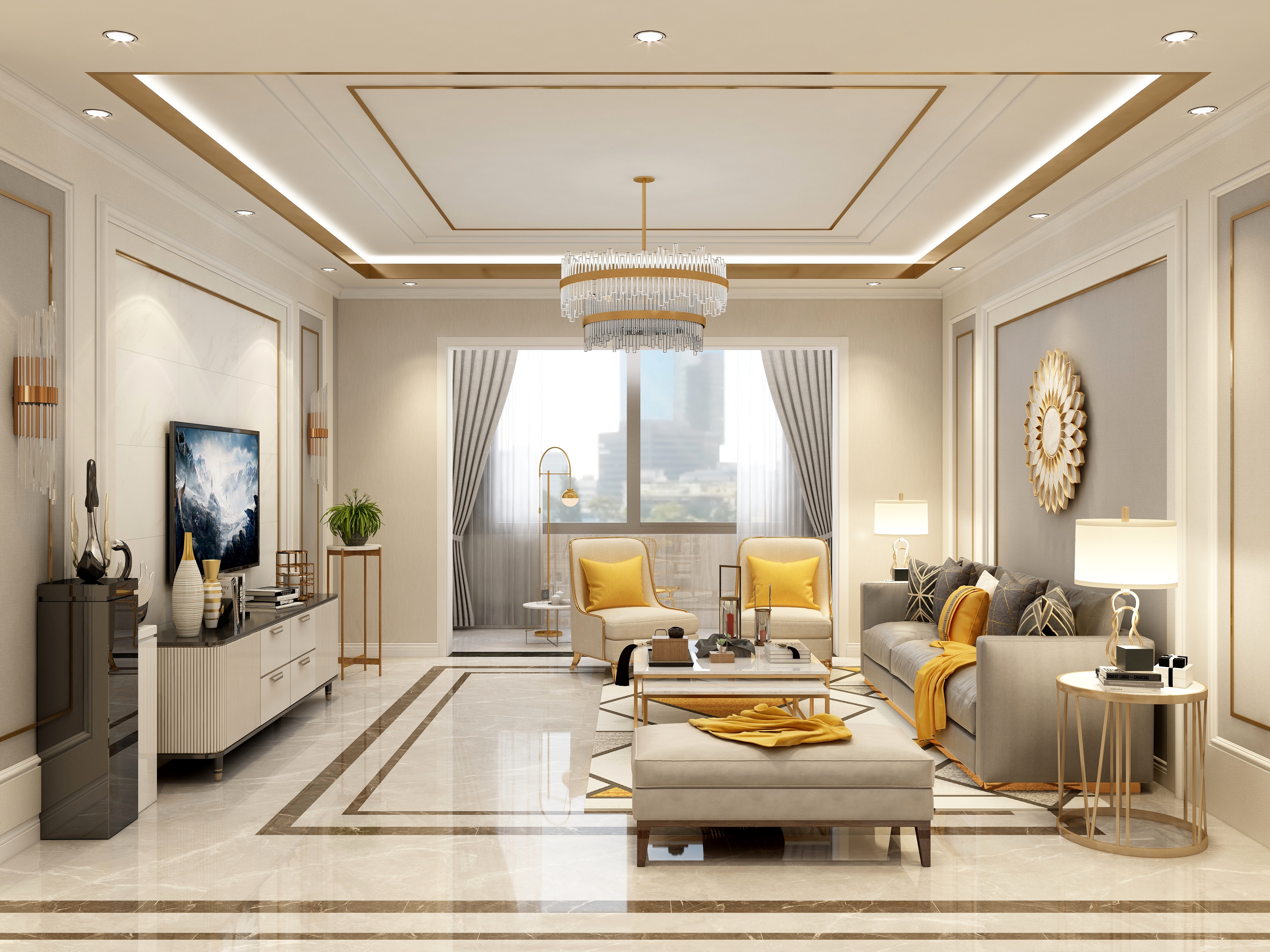 庄育霖-轻奢-西宁城北夏都名邸装修效果图