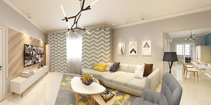 联通-营业厅-星光・东昌丽都北区104.50㎡E户型3室3厅1卫1厨-装修设计方案