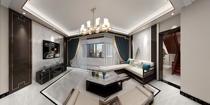 尚居装饰TEL-尚龙首府10号楼一单元701样板间-装修设计方案