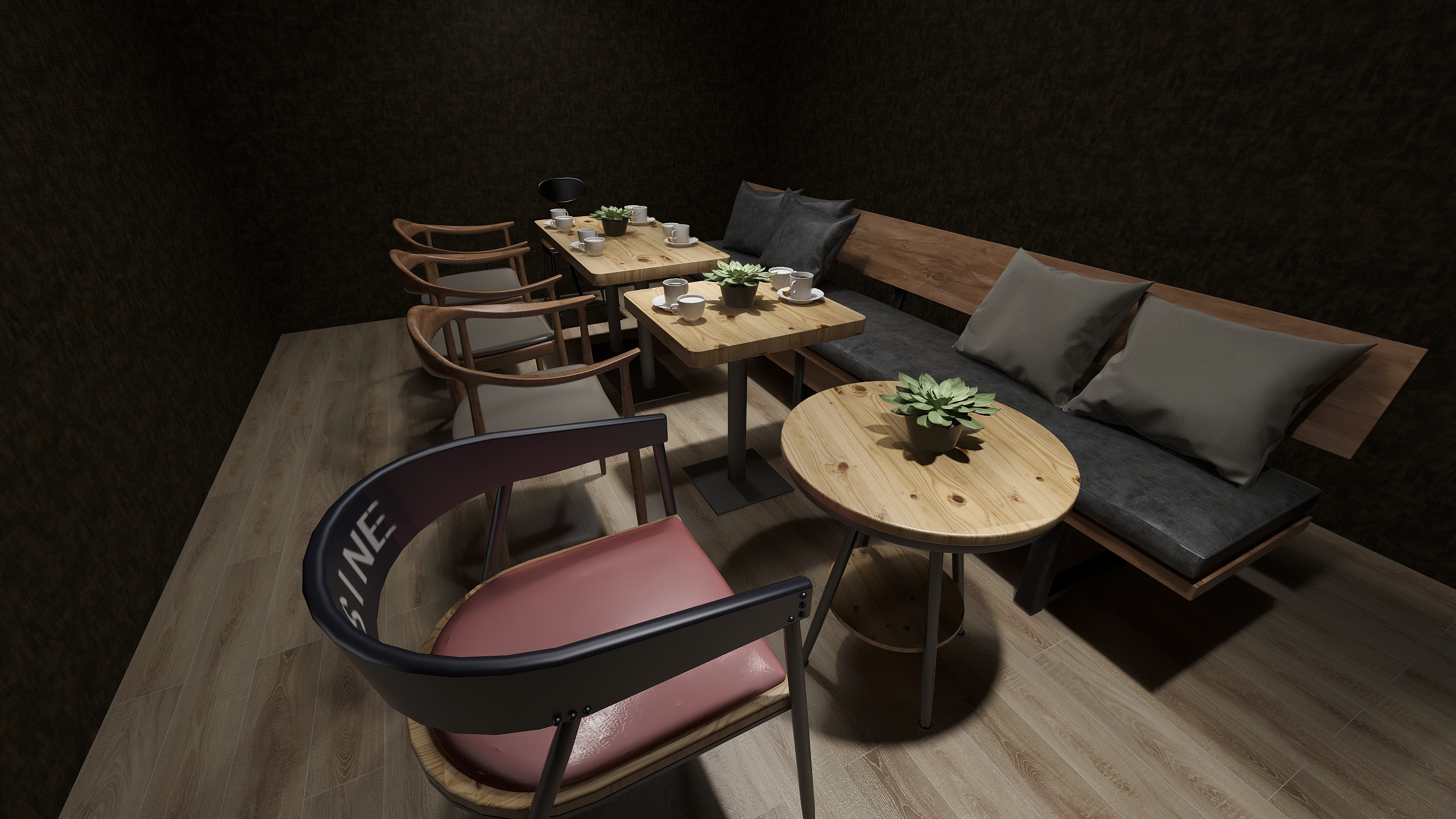 Landon95-朋克音乐餐厅装修效果图