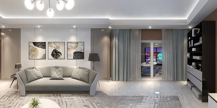 梁咏豪-月伴湾小区136m²户型图-装修设计方案