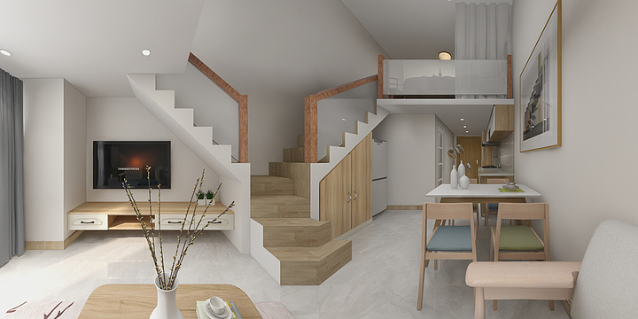 oyM1-九龙居loft两房日式风格-装修设计方案