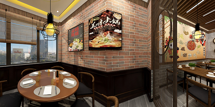 漢唐空間設計-汉唐空间设计-两层工业风火锅店-装修设计方案