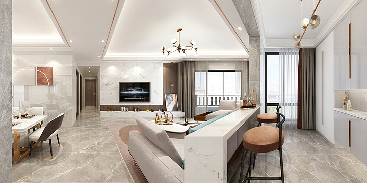 邓公子啊-现代轻奢三居-装修设计方案