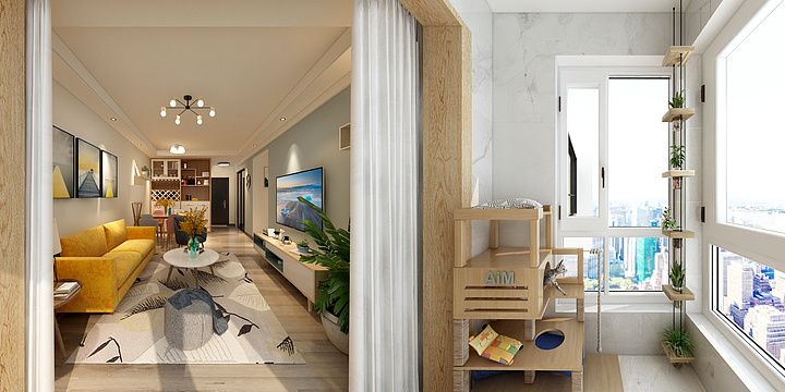 CRZ01-德信海德公园83.00㎡A2’3室2厅1卫1厨-装修设计方案