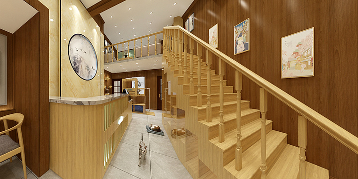 启典设计_A-中式猫咖-2-装修设计方案