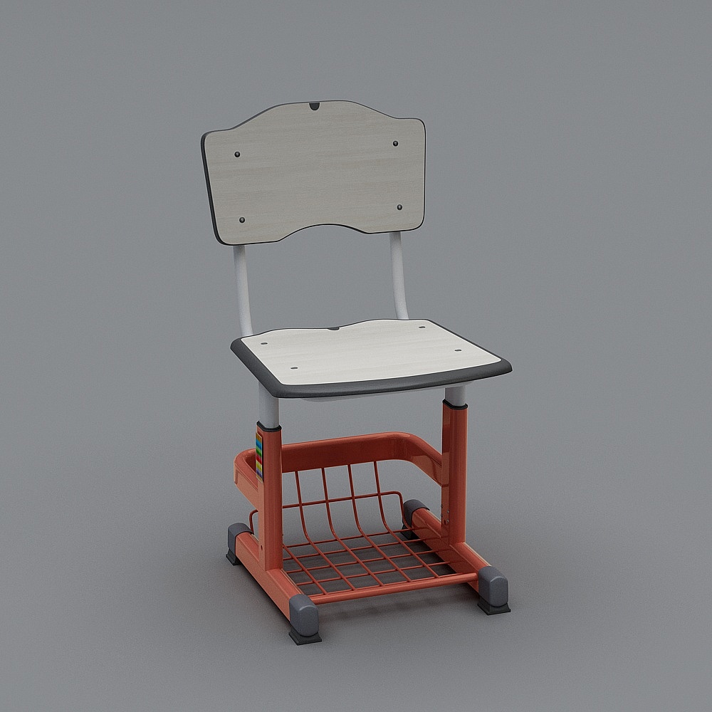 手摇白樱桃课椅3D模型