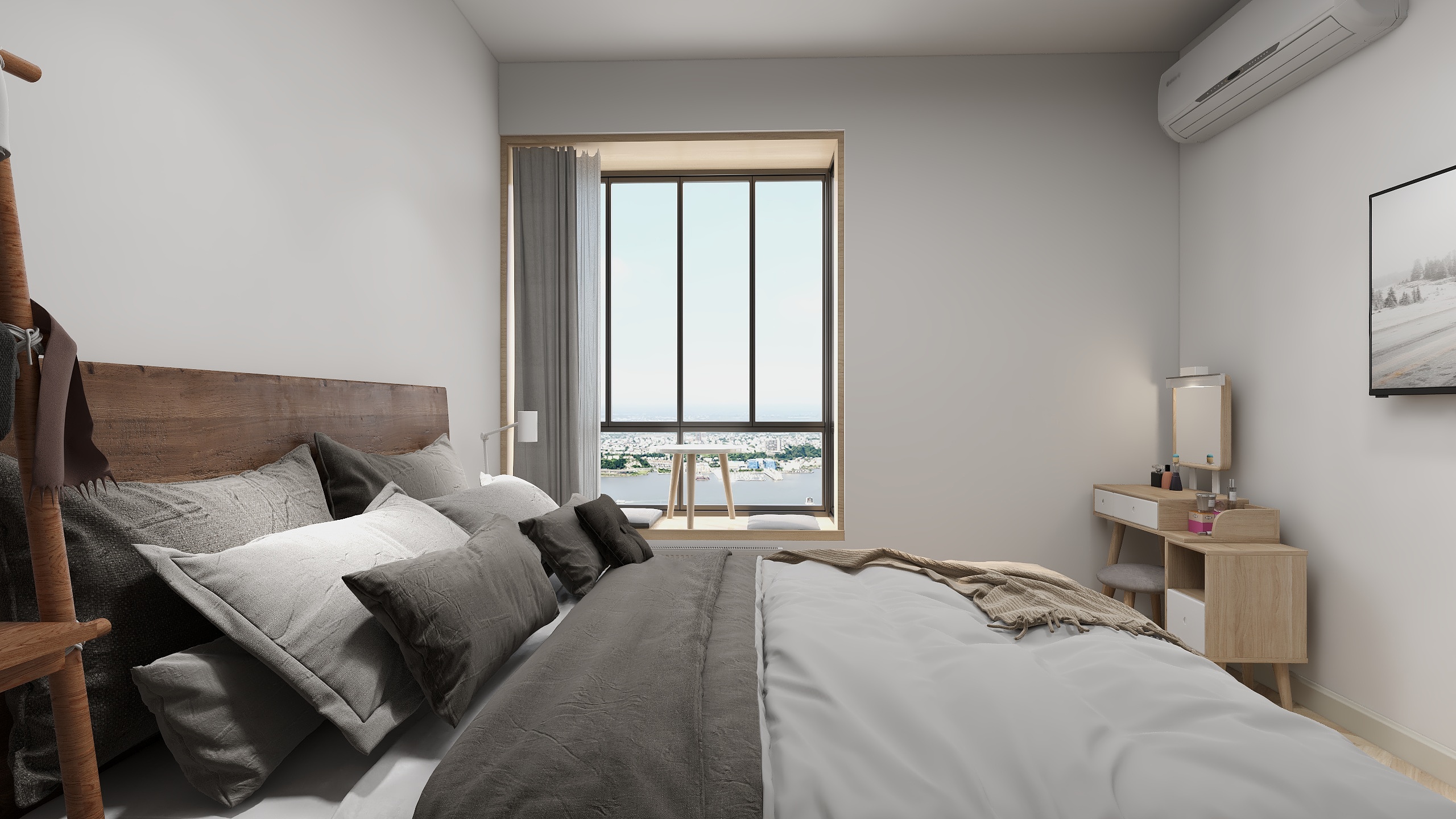 東山团子-简简单单的原木风小三居装修效果图