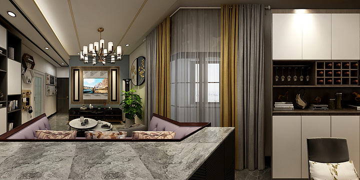 紫罗兰晓-考试瑞和园（混搭风格）-装修设计方案