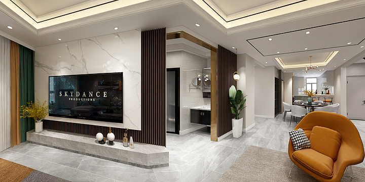 谢通-紫金山装修轻奢风格-装修设计方案