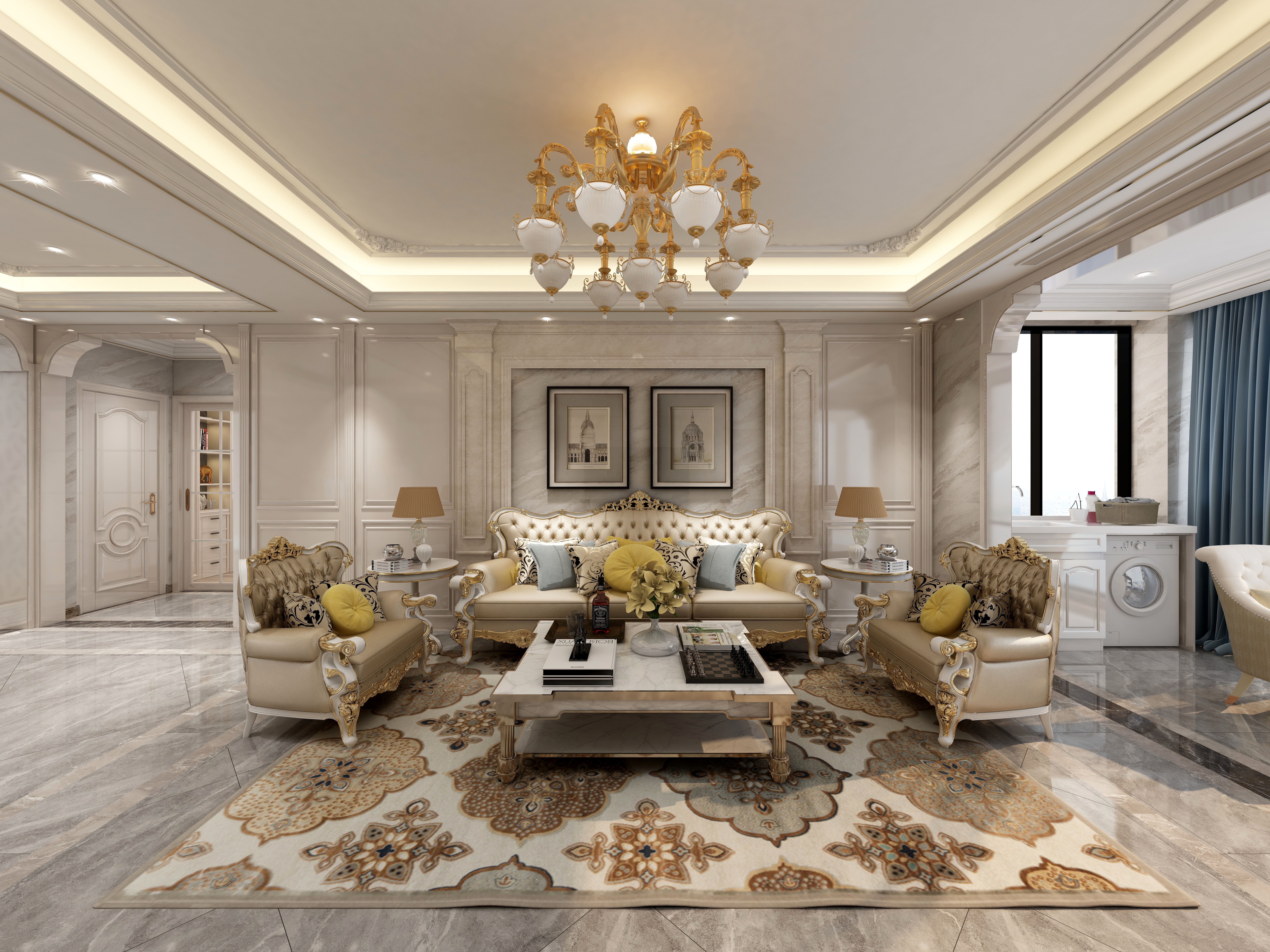 名匠空间装饰设计-凤凰城B2户型-法式轻奢-副本-装修设计方案