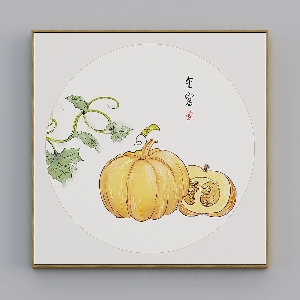 臣萱全屋配画-中式客餐厅玄关装饰画-单幅-知忆E