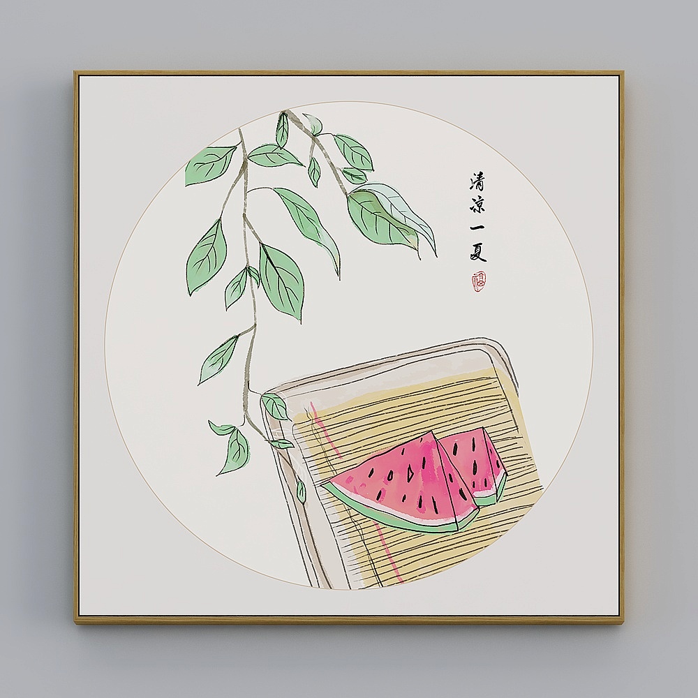 臣萱全屋配画-中式客餐厅玄关装饰画-单幅-知忆Q