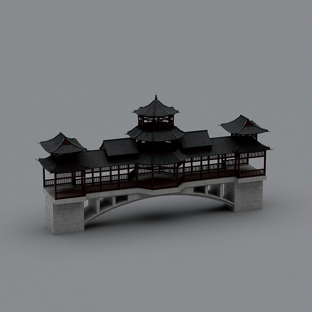 国庆-新中式古建-53D模型