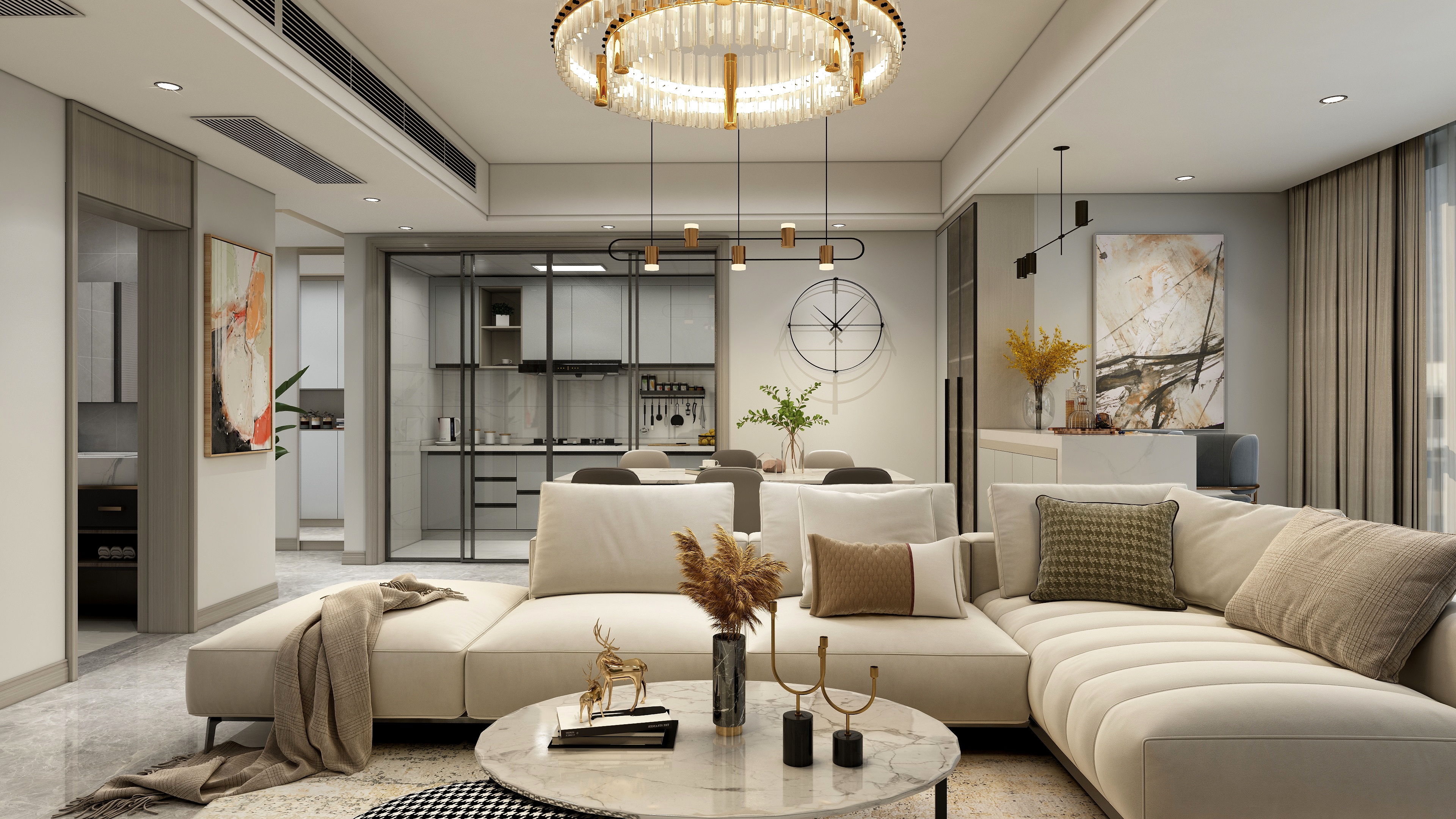 水沝淼设计-129平现代三居-装修设计方案