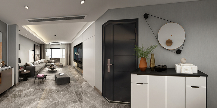 Ablaze的空间-瑶湖花园现代极简轻奢风格-装修设计方案