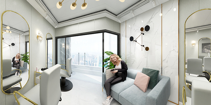 Cinwell聂-依米造型理发店-装修设计方案