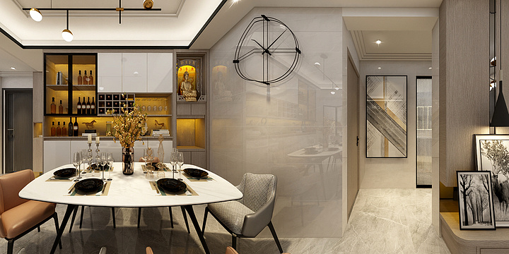 设计师丨胡月平-Mr*陈603套房装修效果图