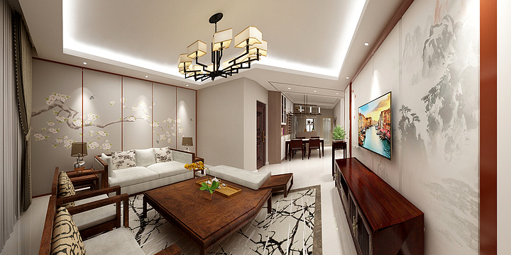 九鵬設計-科大名居中式-装修设计方案