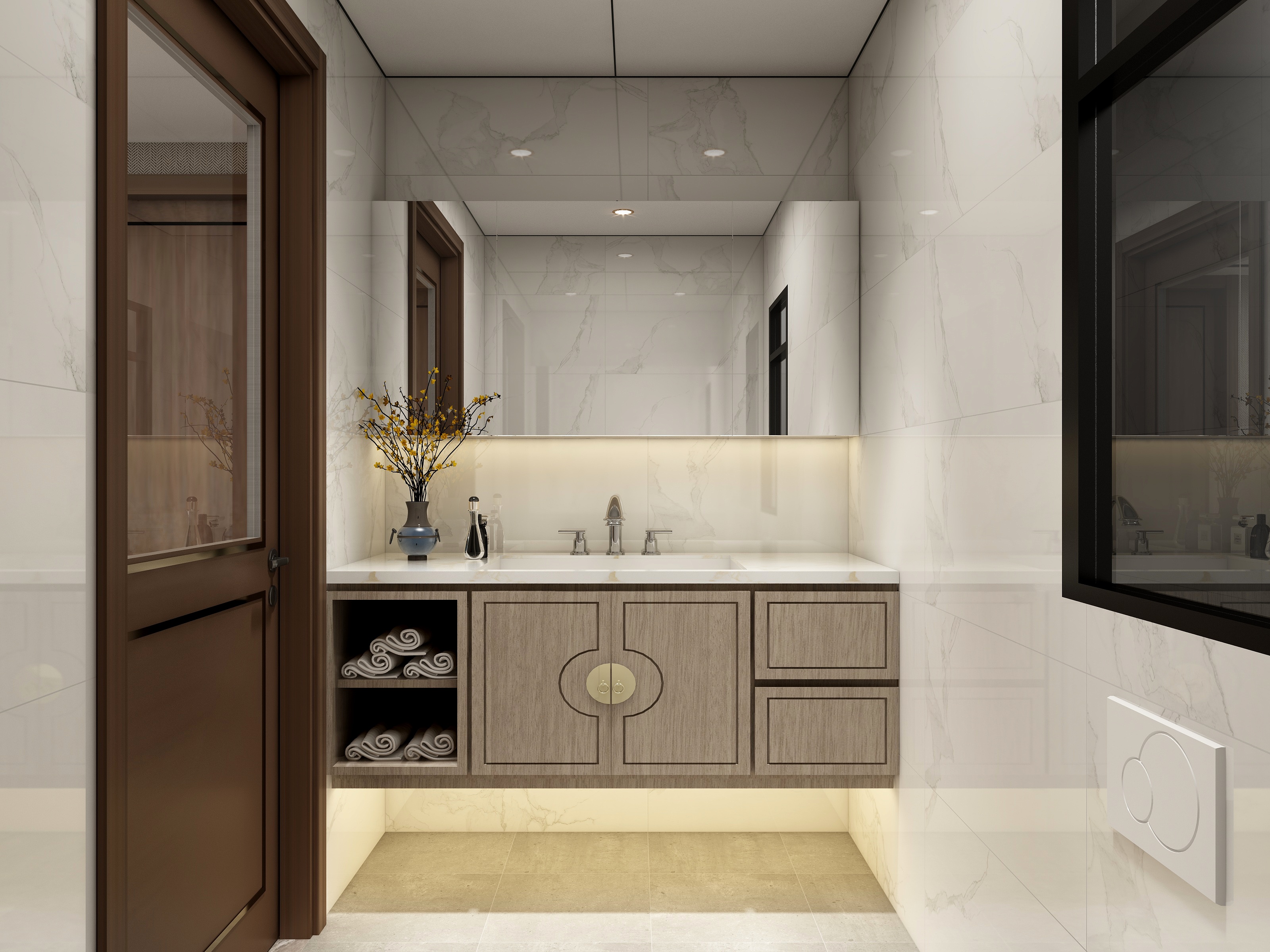 张煜强煜境设计-《新挑战》一400平米新中式底层复式三层装修效果图