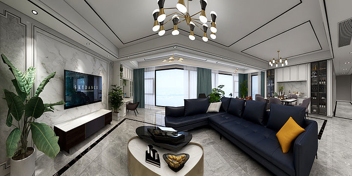 全案设计师周勇-滨湖一号5-1402效果图-装修设计方案