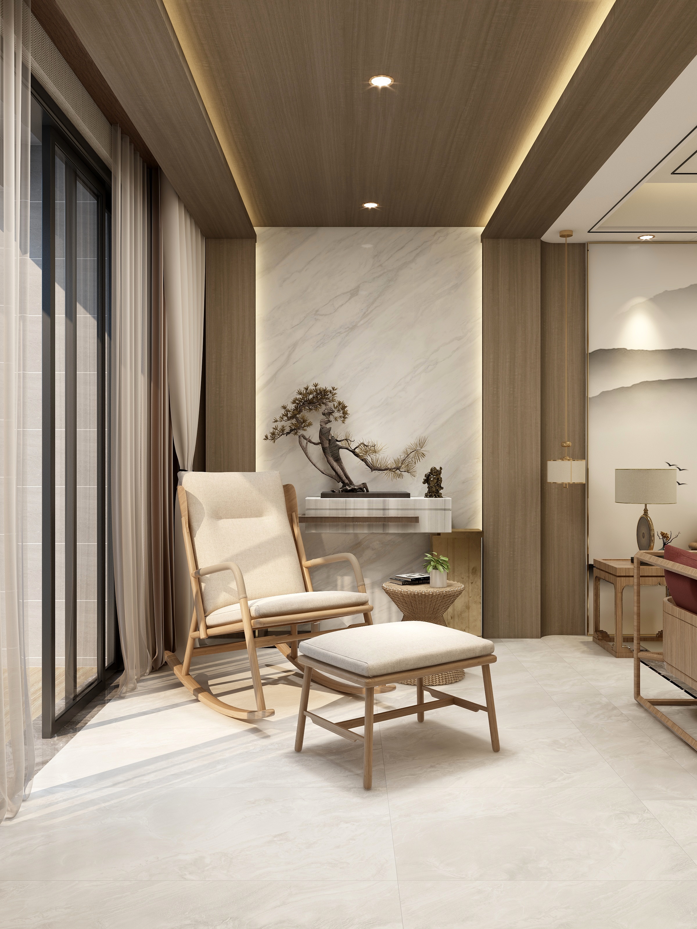 张煜强煜境设计-《新挑战》一400平米新中式底层复式三层装修效果图