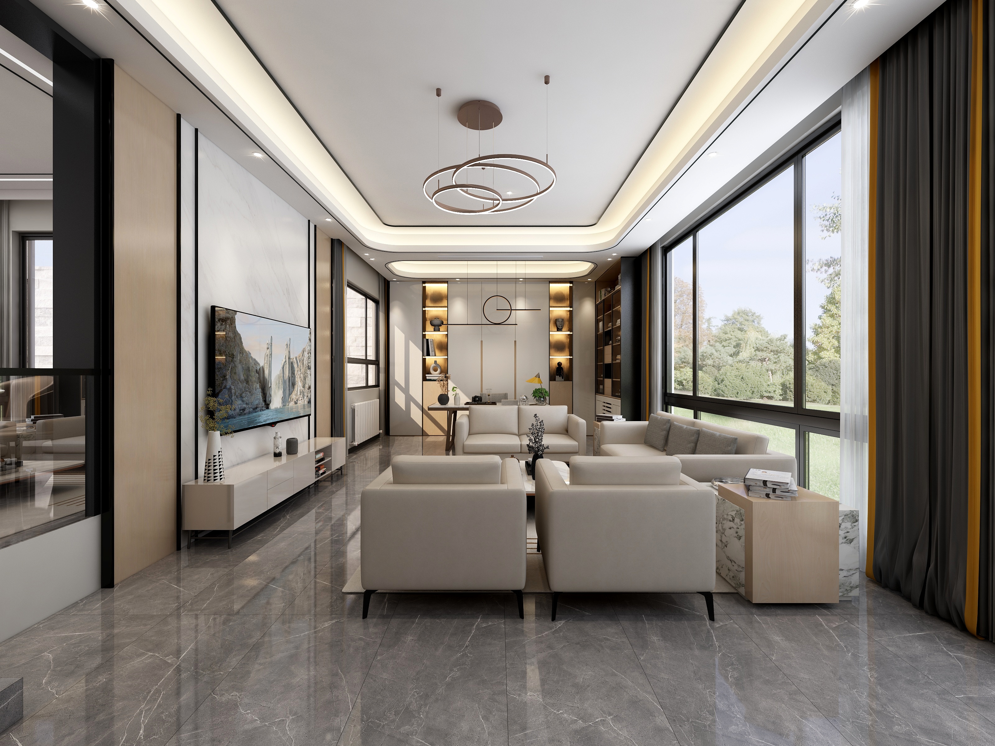 李青越-江苏昆山500平别墅装修效果图