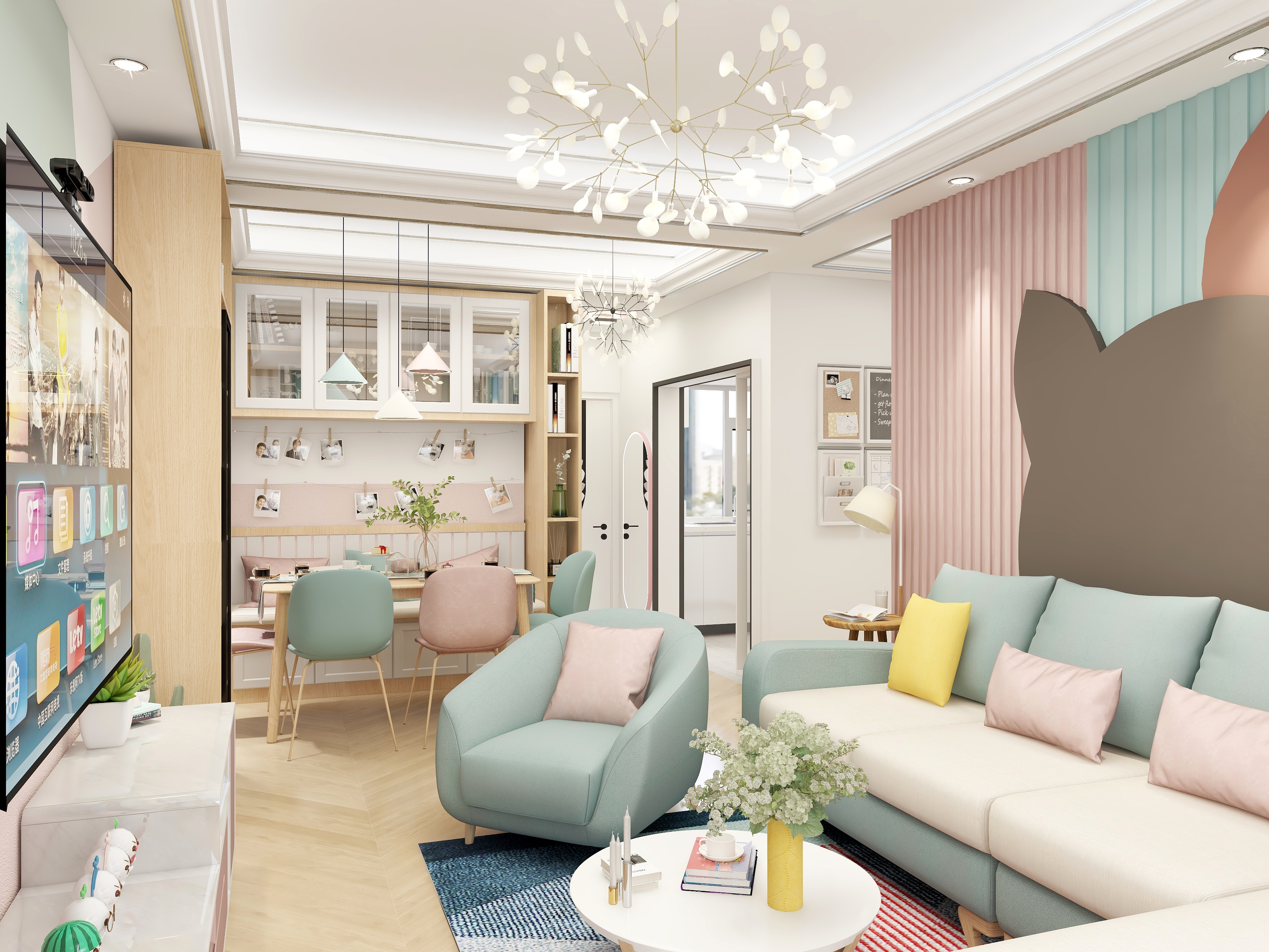 晨鑫设计-德信海德公园83.00㎡A2’3室2厅1卫1厨-装修设计方案