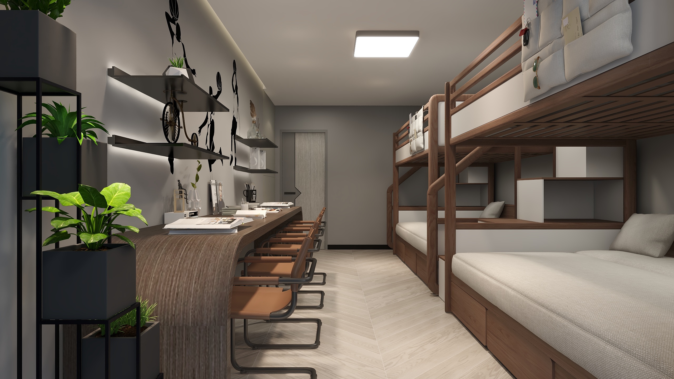 至简名设一翁翁翁-宿舍设计比赛装修效果图