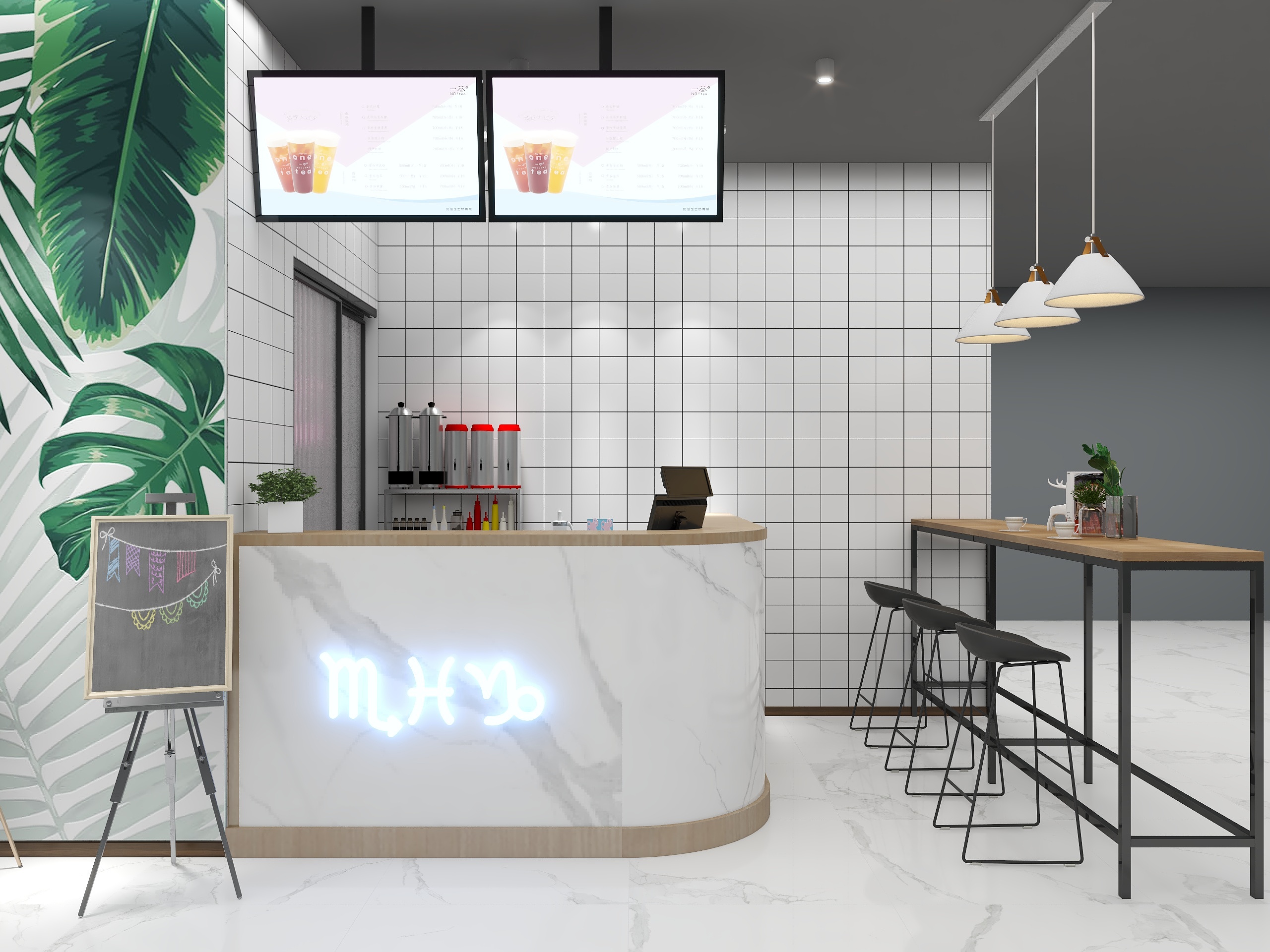 王提提-汉堡店-两种风格-装修设计方案