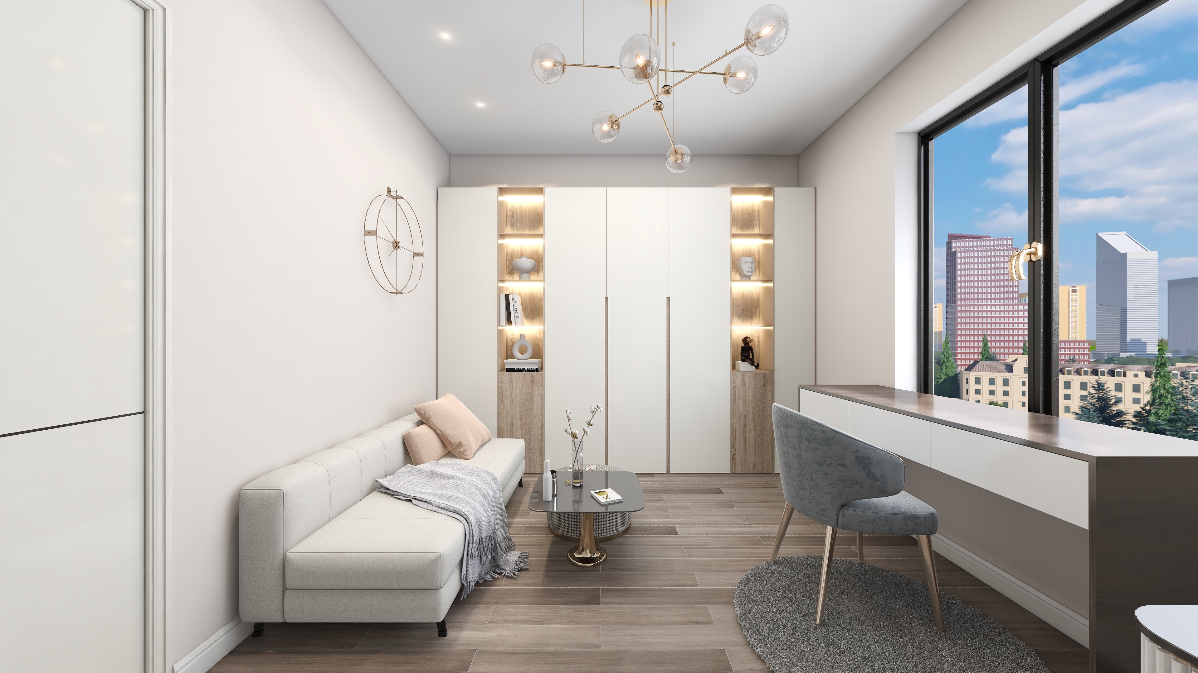 原创丨-121方现代简约二居装修效果图