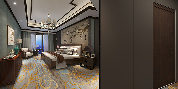 NANSHAN--中式卧室方案-风格替换全景图-副本-装修设计方案