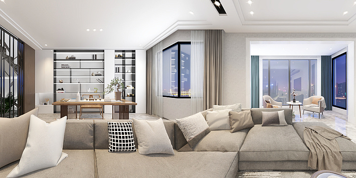 精工设计丶张杰-世茂九溪墅简约灰-装修设计方案